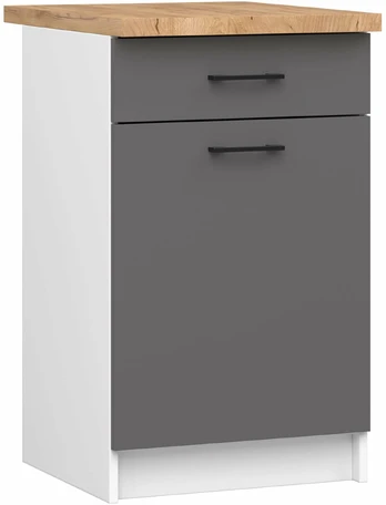Virtuvės spintelė OLIVIA S50 SZ1, balta/betono