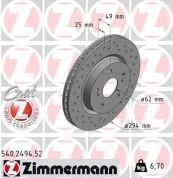 Stabdžių diskas ZIMMERMANN 540.2494.52 kaina