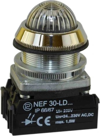 Promet Signalinė lempa 30mm, balta 24 - 230V AC / DC (W0-LDU1-NEF30LDS B)