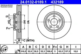 ATE 24.0132-0189.1 Brake Disc