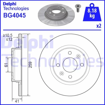 Stabdžių diskas DELPHI BG4045