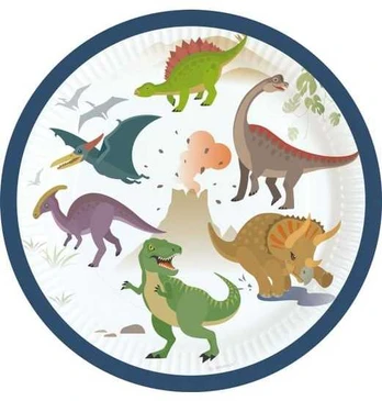 Usorteret Happy dinosaur tallerken, 18cm