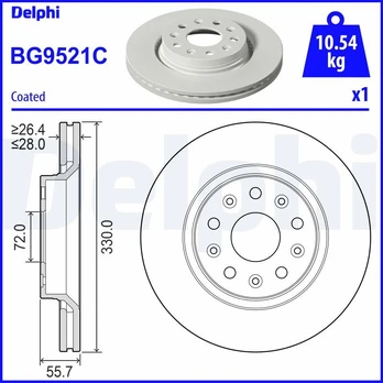 Stabdžių diskas DELPHI BG9521C