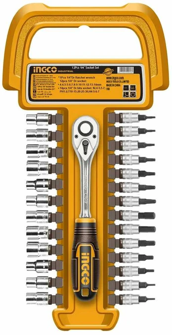 Orkaitė Ingco HKTS14271 Shank set 27pcs 1/4"
