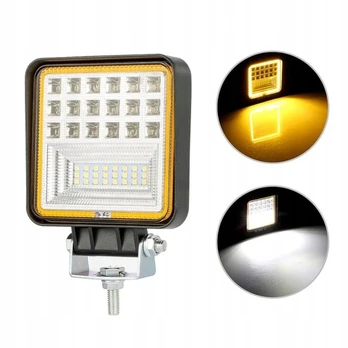 Kvadratinė led darbo lempa 42 led 126w halogeninis prožektorius 12v 24v homologacija e9 +ring