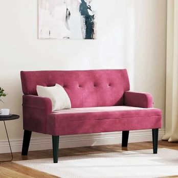 Česterfildo suolas Vyno raudona 112 x 65.5 x 75 cm Aksomas
