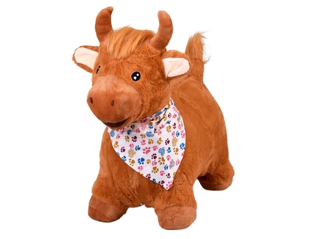 Šokinėjimo žaislas Bull, pliušas, ruda sp.