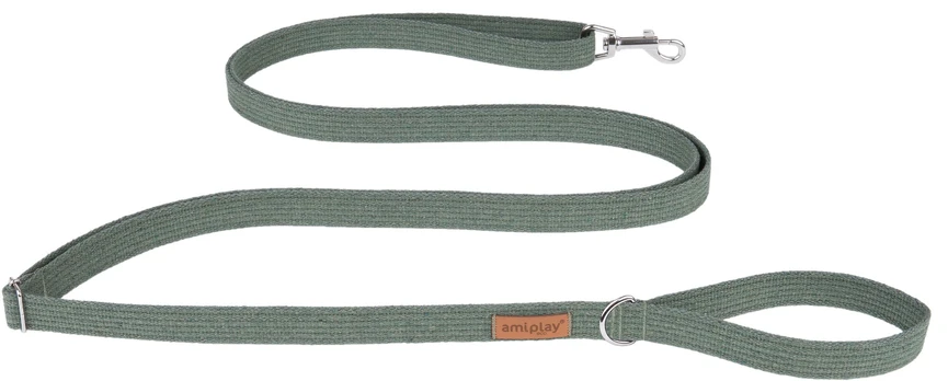 Pavadėlis Amiplay Cotton Easy Fix, žalias, 1.6-3m x 3cm