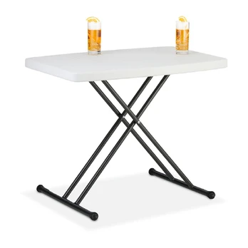 Kodustaar Sulankstomas stovyklavimo stalas, 71x78x49 cm, baltas ir juodas