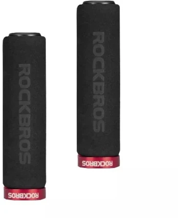 Rockbros juodos ir raudonos putų dviračio rankenos