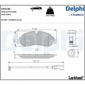 DELPHI LP3136 Brake pad set