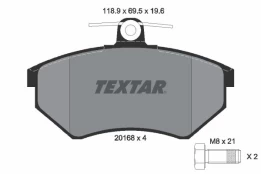 Stabdžių trinkelių rinkinys, diskinis stabdys TEXTAR 2016804 kaina
