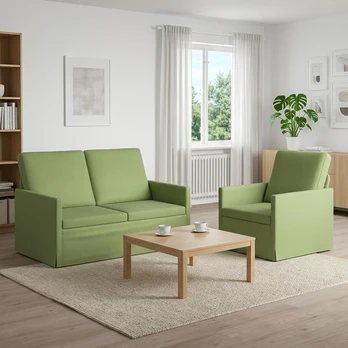 Sofa Sofos komplektas 2 vnt. Šviesiai žalia Aksomas