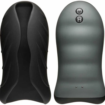 Doc Johnson OptiMALE Silicone Stroker Heated Rechargeable Juodas