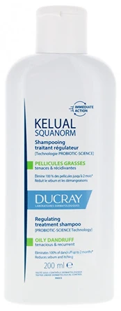 Ducray Shampoo for oily dandruff Kelual Squanorm (Regulating Treatment Shampoo) 400ml Moterims