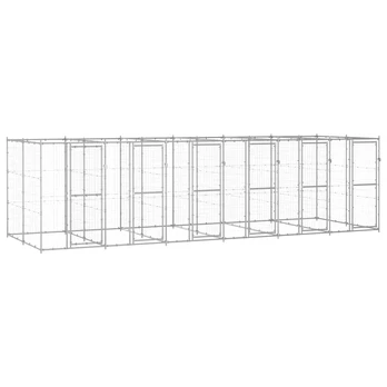 Lauko voljeras šunims, galvanizuotas plienas, 14,52m²