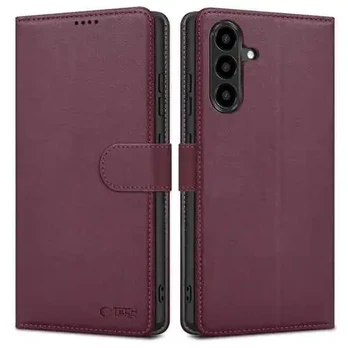 Raudonas atverčiamas dėklas Samsung Galaxy A57 5G telefonui "Tech-Protect Wallet"