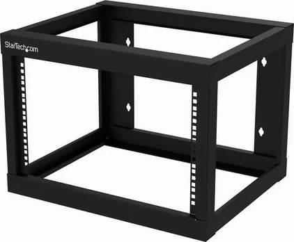 StarTech.com 6U 19" Wall Mount Network Rack 19" Deep 2 Post Open Frame for Server Room Data/AV/IT/Communication/Computer Equipment/Patch Panel w/Cage Nuts/Screws Hook/Loop - Cisco 2960, Wall mounted rack, 6U, 80 kg, 10.5kg, Juodas