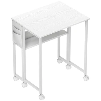 Sulankstomas rašomasis stalas su atvira lentele 63x50x75 cm baltas