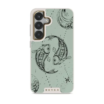 Pisces - Samsung Galaxy S25 Case, Elite Light (Magnetic) / Gold / Turquoise