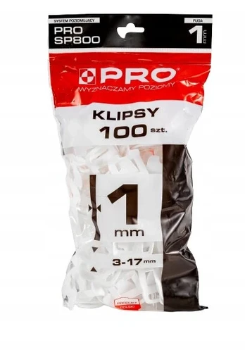 Pro Sp800 Pro plytelių išlyginimo sistema, 1mm, 100 vnt.