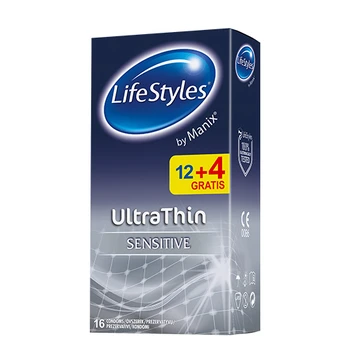 LIFESTYLES prezervatyvai Ultra Thin, 12 + 4 vnt.