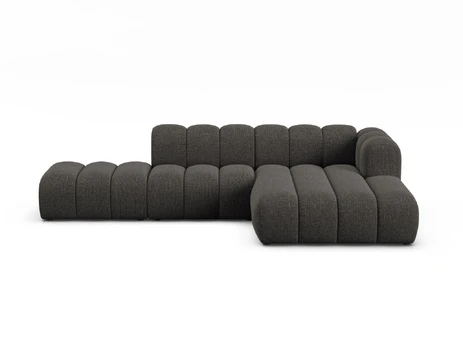 Modular Right Open Corner Sofa, "Lupine", 5 Seats, 299x177x70, Dark Grey