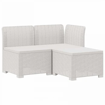 3- vietis Sodas Sofas Ratanas PP Balta