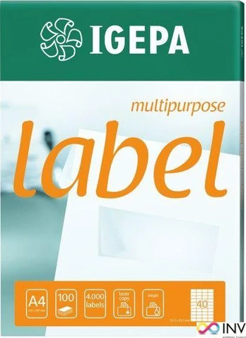 Mondi IGEPA A4 ETIKETĖS 70.0 X 41.0 MM Baltas (100)