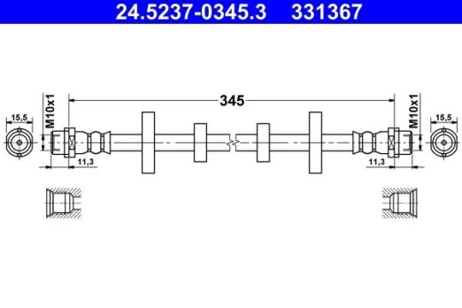 ATE 24.5237-0345.3 Brake hose