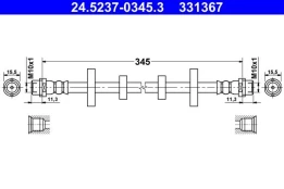 ATE 24.5237-0345.3 Brake hose kaina