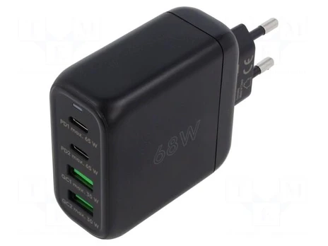Power supply: switching | mains,plug-in | 3.3÷11VDC, | 68W | 86.7%