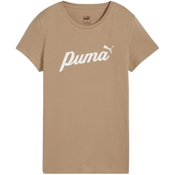 Moteriškas marškinėlis Puma ESS+Script smėlio spalvos 679315 67