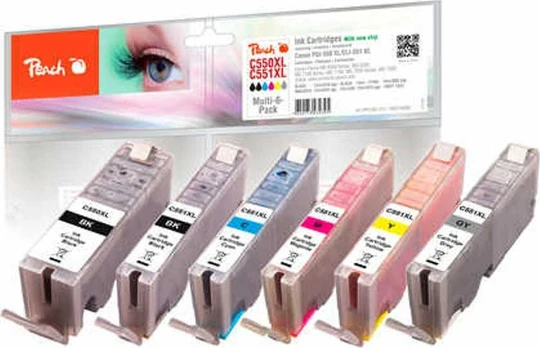 Peach Patrone Canon PGI-550XL/CLI-551XL Multi-6-Pack komp