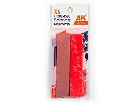 AK Interactive šlifavimo kempinėlės P1200-1500, 6 vnt.