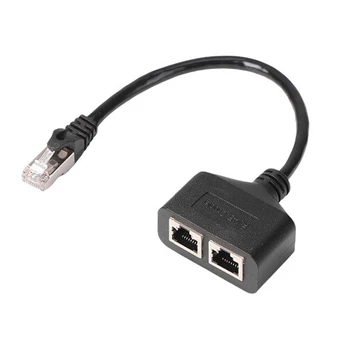 Ethernet Skirstytuvas Su RJ45 Jungtimi, Juoda