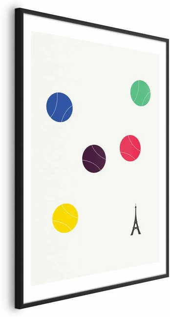 Artgeist Plakatas - Eiffel Tower and Colorful Tennis Balls