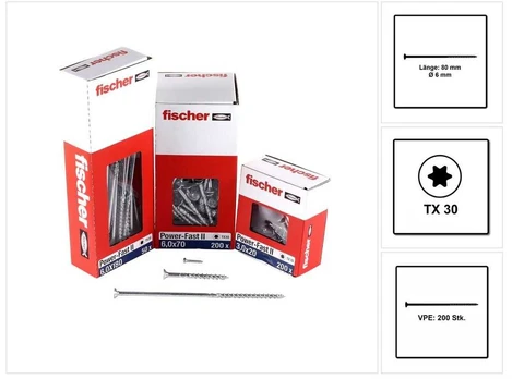 Fischer Fischer PowerFast II 6,0x80 SK TX TG blvz 200