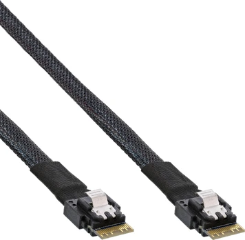 InLine® Slim SAS Kabelis, SFF-8654 zu SFF-8654, 24Gb/s, 0,5m