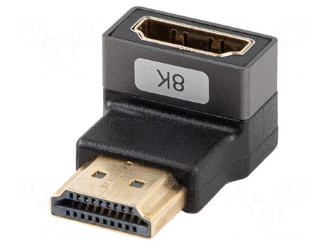 Adapter | HDMI socket,HDMI plug 90° up/down | HDMI 2.1 | silver