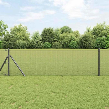 suvirinta vielinė tvora su 13 stulpelių Pilka 0.4x50 m Plienas