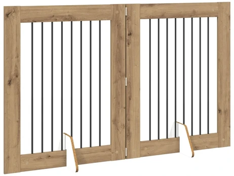 Šunų vartai su stovais 2 pcs Artisano ąžuolo 80 x 100 cm