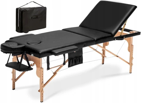 Bodyfit stalas, masažinė lova, 3 segmentų, medinis XXL