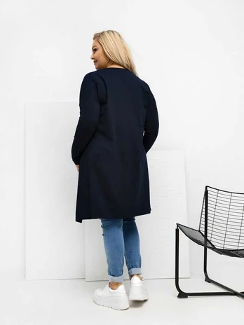 Palaidinė moteriška tamsiai mėlyna plus size RV