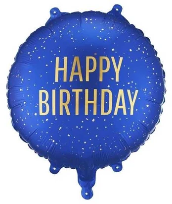 Party Deco Blå Happy Birthday folieballon