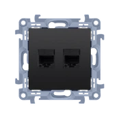SIMON 10 MODULE BLACK MATT COMPUTER SOCKET 2X UAE 8 CAT. 6 UTP FLAT kaina