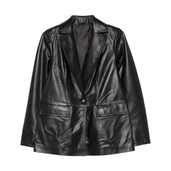 Odinė striukė moterims, Juoda, Leather jacket