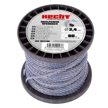 HECHT trimerio valas 2,4 mm – kvadratinis, sustiprinta šerdis, 60 m