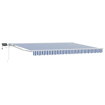 Rankinis markizės rėmas su LED Mėlyna ir balta 5 × 3,5 m