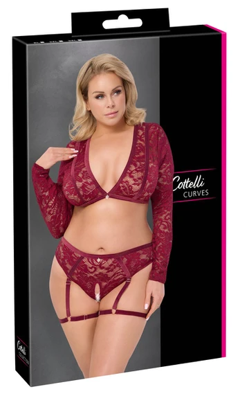 Cottelli curves Top and Briefs red 3XL Seksuali liemenėlė